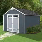 10x12 Outdoor Wood Storage Shed,small shed featuring a door and windows, set against a natural backdrop, showcasing its rustic charm and functionality