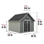 DIY Shed Kit | Tribeca 10x12 Outdoor Wood Shed with Floor, 120 sq. ft