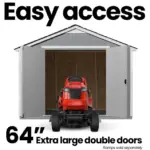 10x8 Outdoor Wood Storage Shed , A small shed displaying the words Easy Access with dimensions