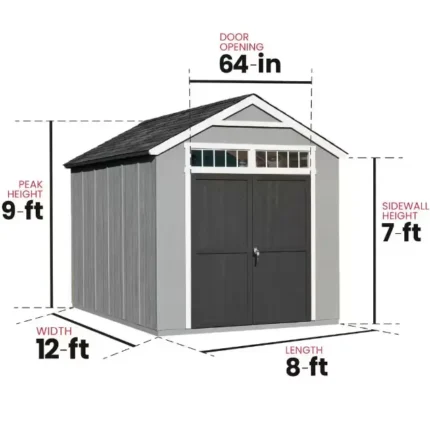 8x12 Shed - Majestic Installed Storage Shed, 96 sq. ft. Wood Shed