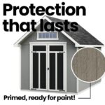 sturdy shed displaying the phrase Protection That Lasts, symbolizing durability and reliability in outdoor storage solutions