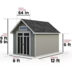 Professionally Installed Tribeca 8x12 Wooden Shed with Transom Window (96 sq. ft.)